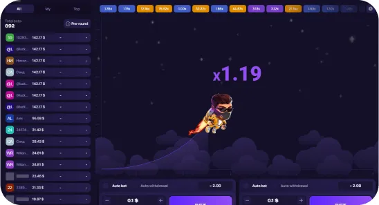 Lucky Jet — интерфейс игры, рост коэффициента